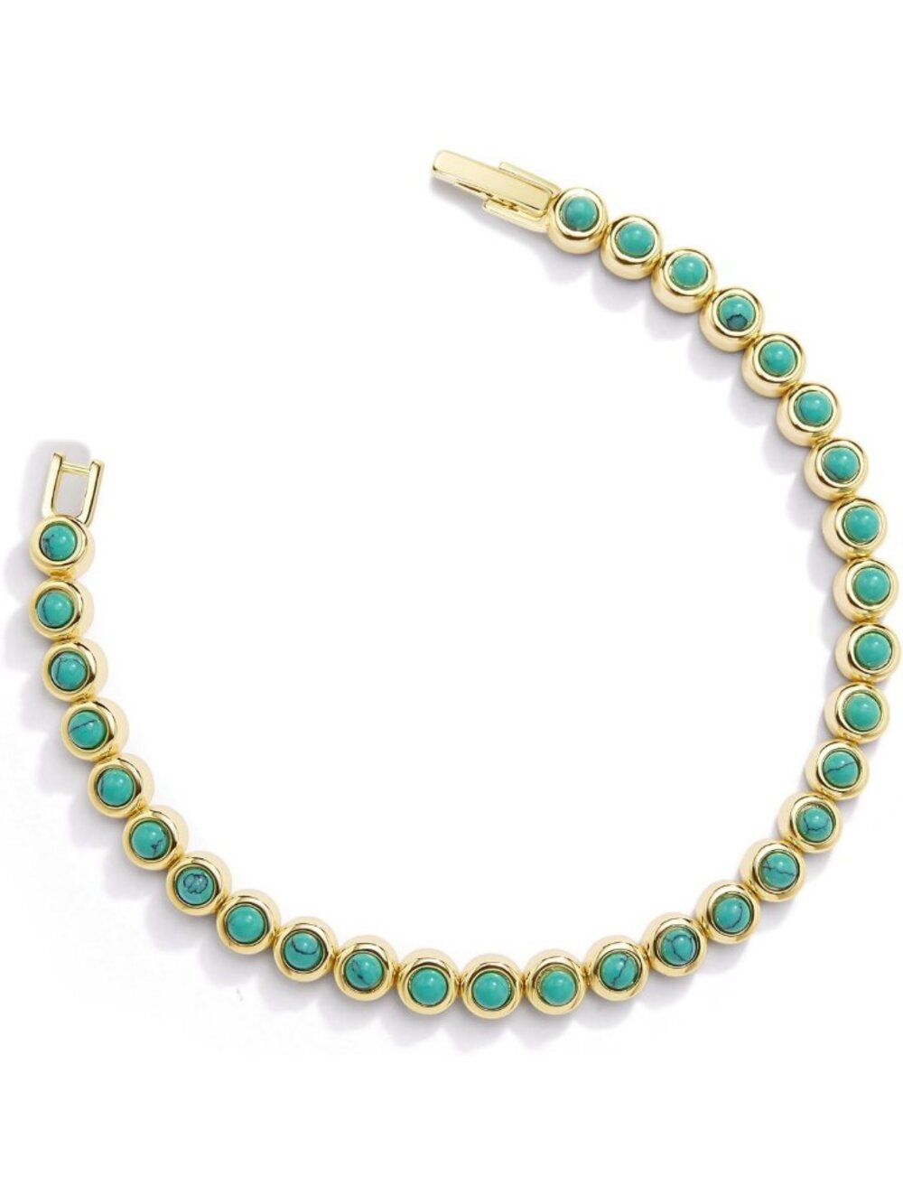 Stunning 14K Gold Tennis Bracelet for Women, 3MM Turquoise & CZ Gemstone Jewelry